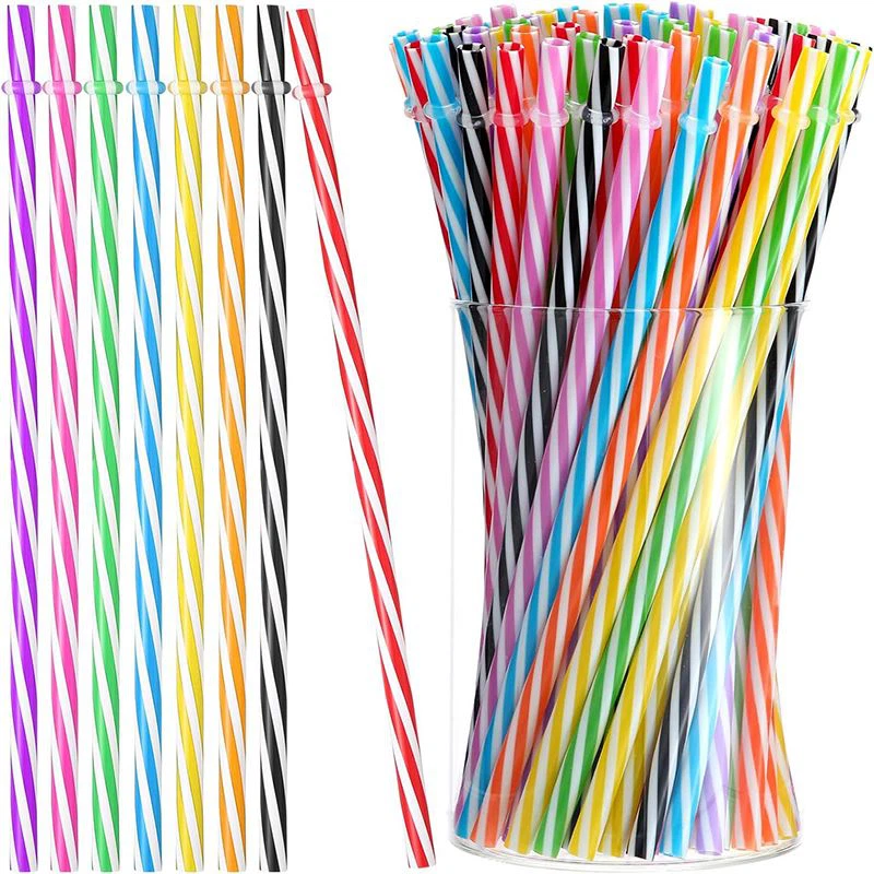 Striped Plastic Straws